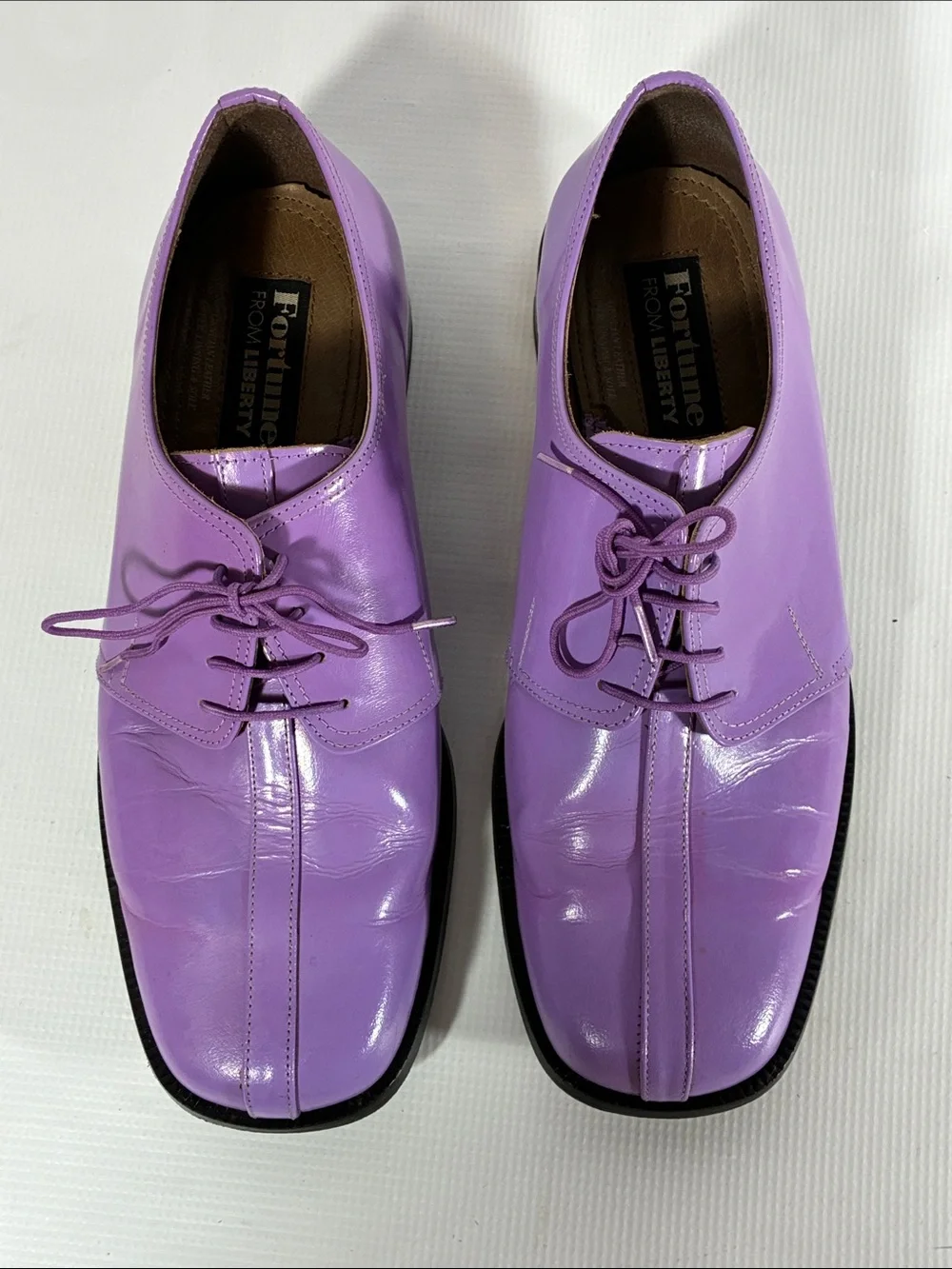 Men's Purple Leather Lace-Up Derby Shoes